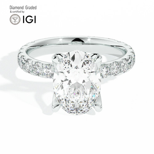 Oval diamond engagement ring - oval,