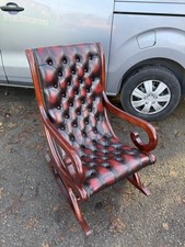 Chesterfield Slipper Chair In Oxblood Leather