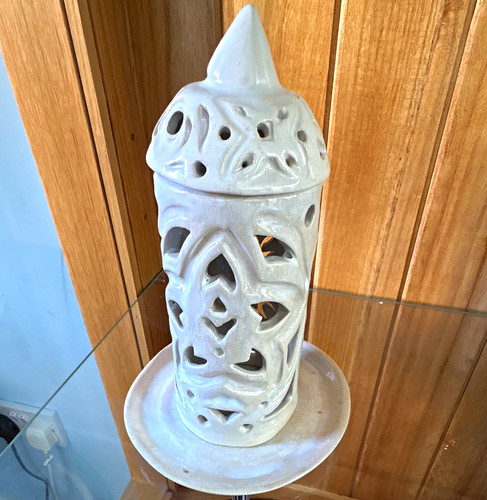 White ceramic moroccan - moroccan, pierced
