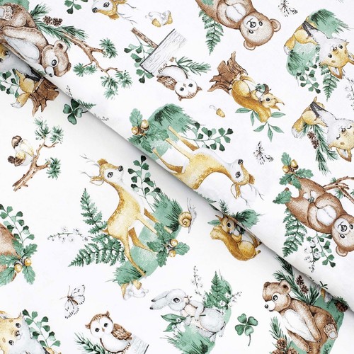Cotton fabric kids woodland - cotton,
