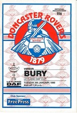 Doncaster Rovers v Bury (Leyland Daf Trophy) 1989-90