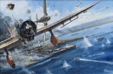 ATTACK ON THE ARIZONA - WW2 Japanese Aichi D-3A1 Attack Art Print by Keith Burns