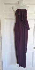 H Halston burgundy long column