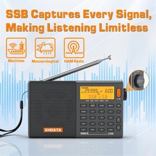 XHDATA D-808 Portable Radio AM FM MW Airband SSB RDS Rechargeable Long Range