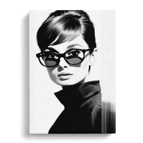 Audrey hepburn line art canvas - line,