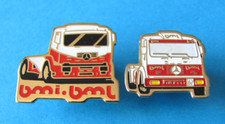 2, Mercedes Racing Trucks Pin badges, VGC,