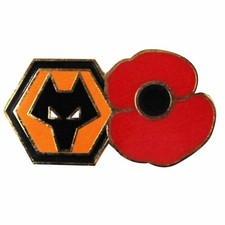 New Wolves & P0ppy Pin Badge, Wolves Football Fans Remembrance Pin Badge