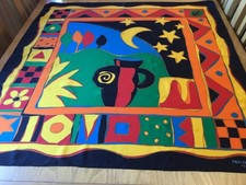 STRIKING COLOURFUL PIER OLIVIER PARIS VINTAGE SCARF.  34 x 33 INCHES.   ]