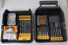 Dewalt Drill Drive Set with Brad Point & EXTREME Flat wood Bits in Hard Case
