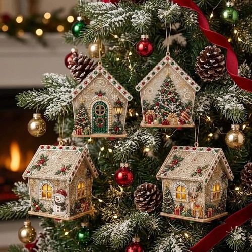 Wooden house christmas - 3d,