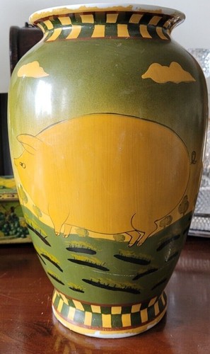 Hand painted vase with folk - hand,