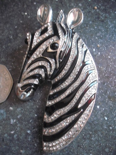 Zebra brooch large piece - zebra,