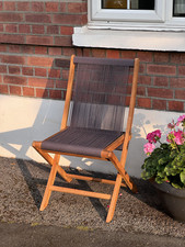 Folding rope chair in teak