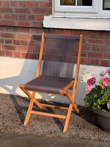 Folding rope chair teak - folding,