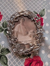 Ornate Oval Silver Tone Photo