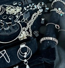 Silver Tone Jewllery Lot Mixed Lot Vintage Modern