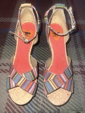 Vintage Boho Clara Baja Ankle Strap Wedge Heel Espadrille Sandals size 7