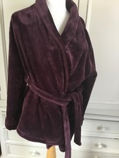 MARKS & SPENCER Short Dressing Gown with ties Berry Purple 12-14