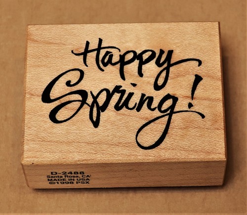 Psx rubber stamp happy spring - rubber,