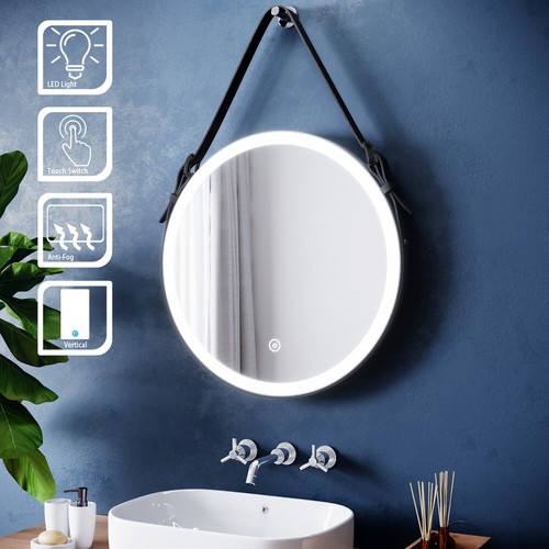Black round led illuminated - round,