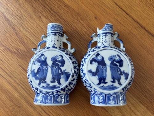 Pair qing dynasty chinese blue - pair,