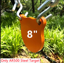 8'' 10mm Thick AR500 Steel Gong Target Hanging Shooting Target for Outdoor Shoot