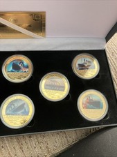 The Ship Magnificent, RMS TITANIC 5 Coins In A Nice Box Great For Collectors