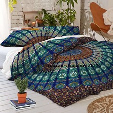 Indian Mandala Quilt Duvet Cover Bedding Cotton Double Size Doona Cover Bed Set