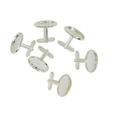 6Pcs   Cufflink   Blanks   w /