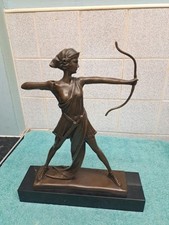 Bronze Sculpture Lady w/bow