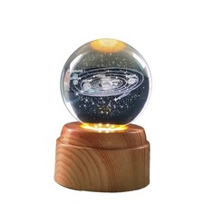 Crystal LED Globe Lamp Solar System Rotating 3D Night Light Illusion Effect
