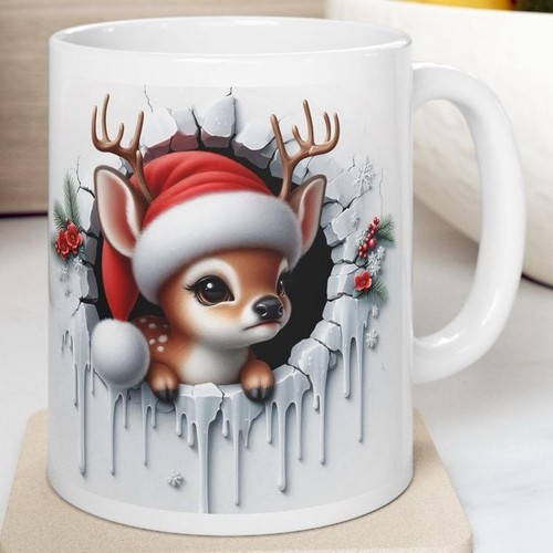 Baby deer christmas mug - christmas,
