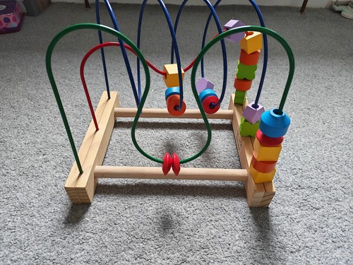 Wooden bead maze rollercoaster - wooden,