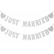 2 PCS Just Married Banner,Just