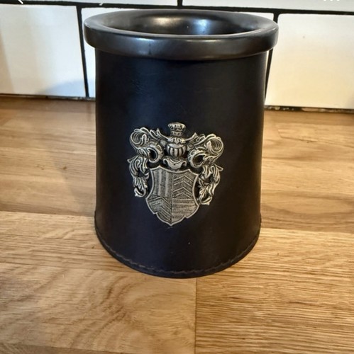 Vintage black leather tankard - vintage,