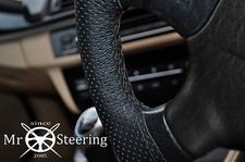 FOR VAUXHALL CORSA C 00-06 PERFORATED LEATHER STEERING WHEEL COVER DOUBLE STITCH