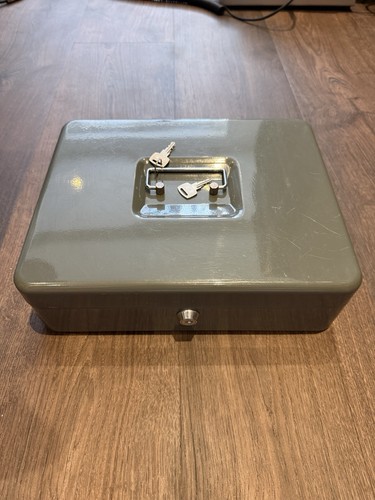 Metal money box - money, box.