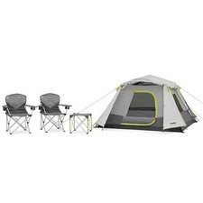 CORE 4 Person Instant Cabin Tent Camping Set | Includes Tent, Table & 2 Chairs