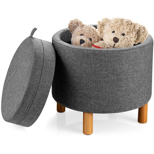 Grey round padded storage - grey,