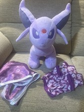 Build A Bear Pokemon Espeon Cape Sleeper Sounds Bundle Eevee Plush Soft Toy 
