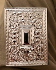 Silver Tone Metal Cover Floral Repousse Address Notebook Mini