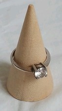 Vintage Sterling Silver 925 CZ SOLITAIRE