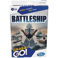 Hasbro Gaming Battleship Grab and Go Game, Portable Game for 2 Players, Travel G