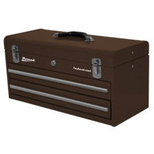 Homak 20in. Industrial 2-Drawer Steel Toolbox, Red Or Brown