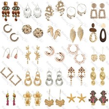 Big Statement Drop/Stud EARRINGS Gold Fashion STUDS Zara Style Boho Metal CHOOSE