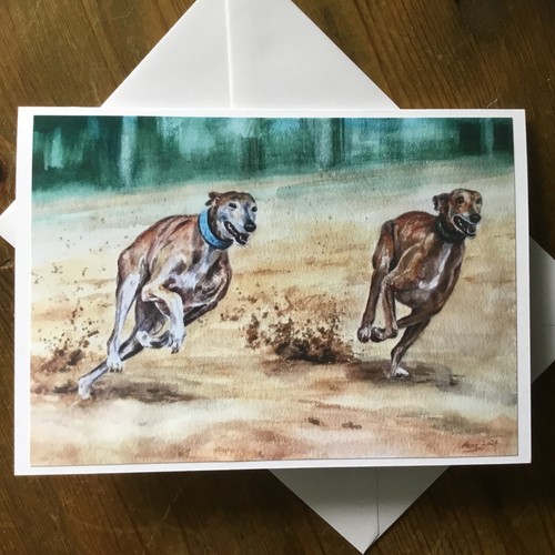 Greyhound dog racing art - dog,