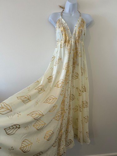 Ivory dress long silk - ivory,