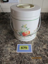 johnson brothers fresh fruit biscuit tin vintage show signs of wear .