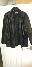 gents black leather jacket 44"