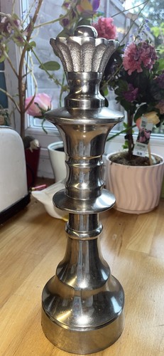 Silver tone chess piece - tone, large